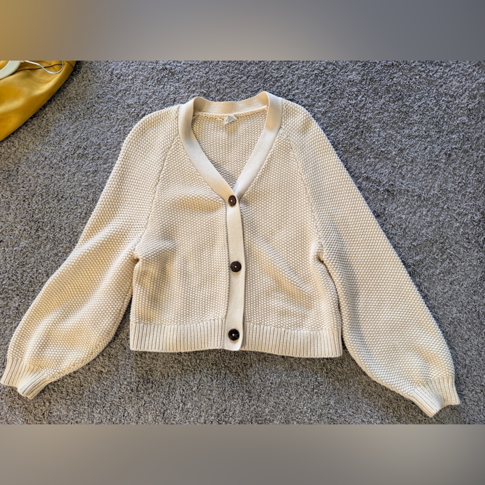 Cream Button-Up Cardigan
